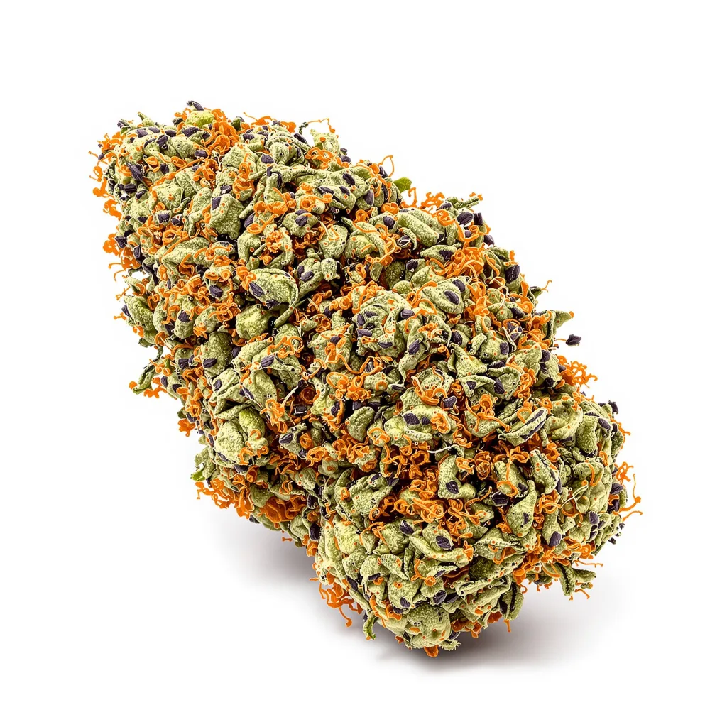 Mag Landrace 81% Indica / 19% Sativa — Blüte mit sichtbaren Trichomen