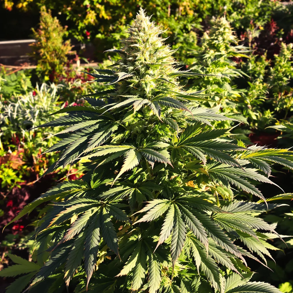 Magic Beans OG 69% Indica / 31% Sativa — Blüte mit sichtbaren Trichomen