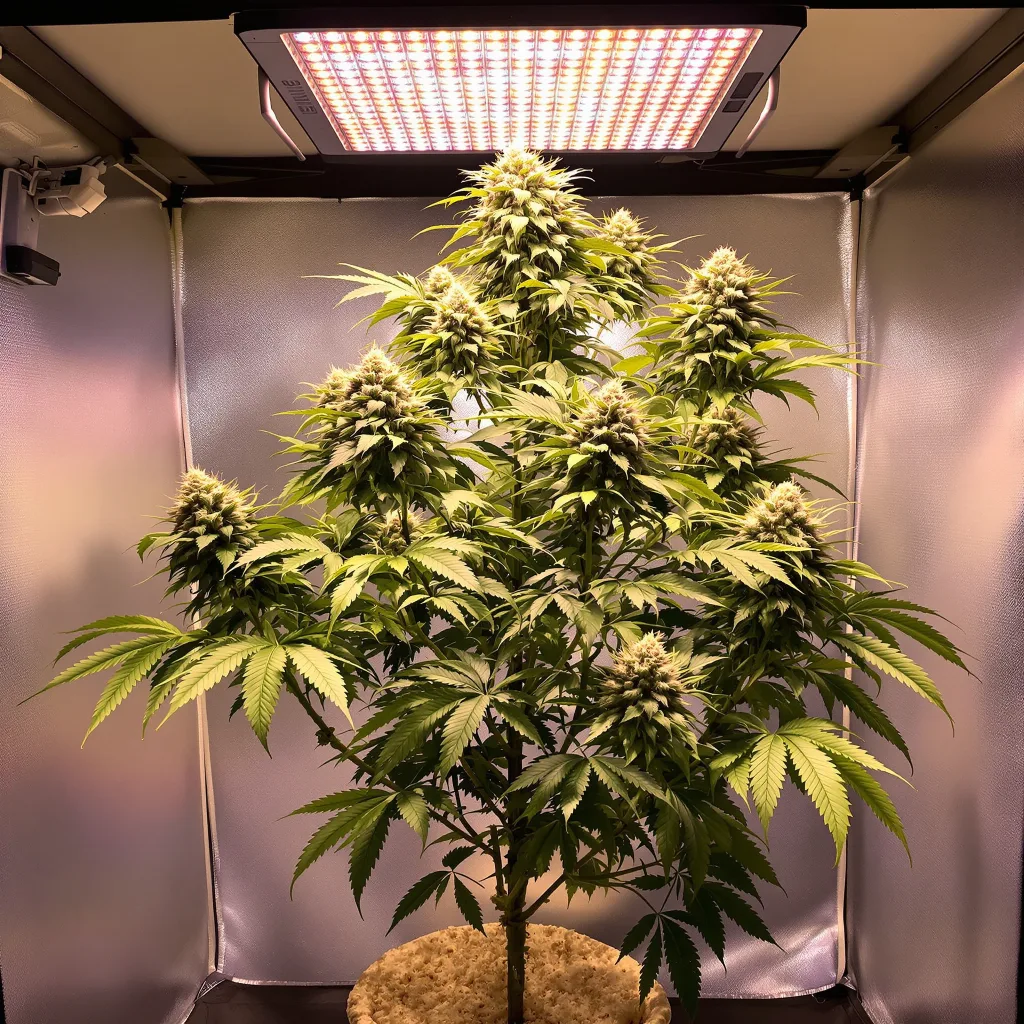 Mandala #1 52% Indica / 48% Sativa — Blüte mit sichtbaren Trichomen