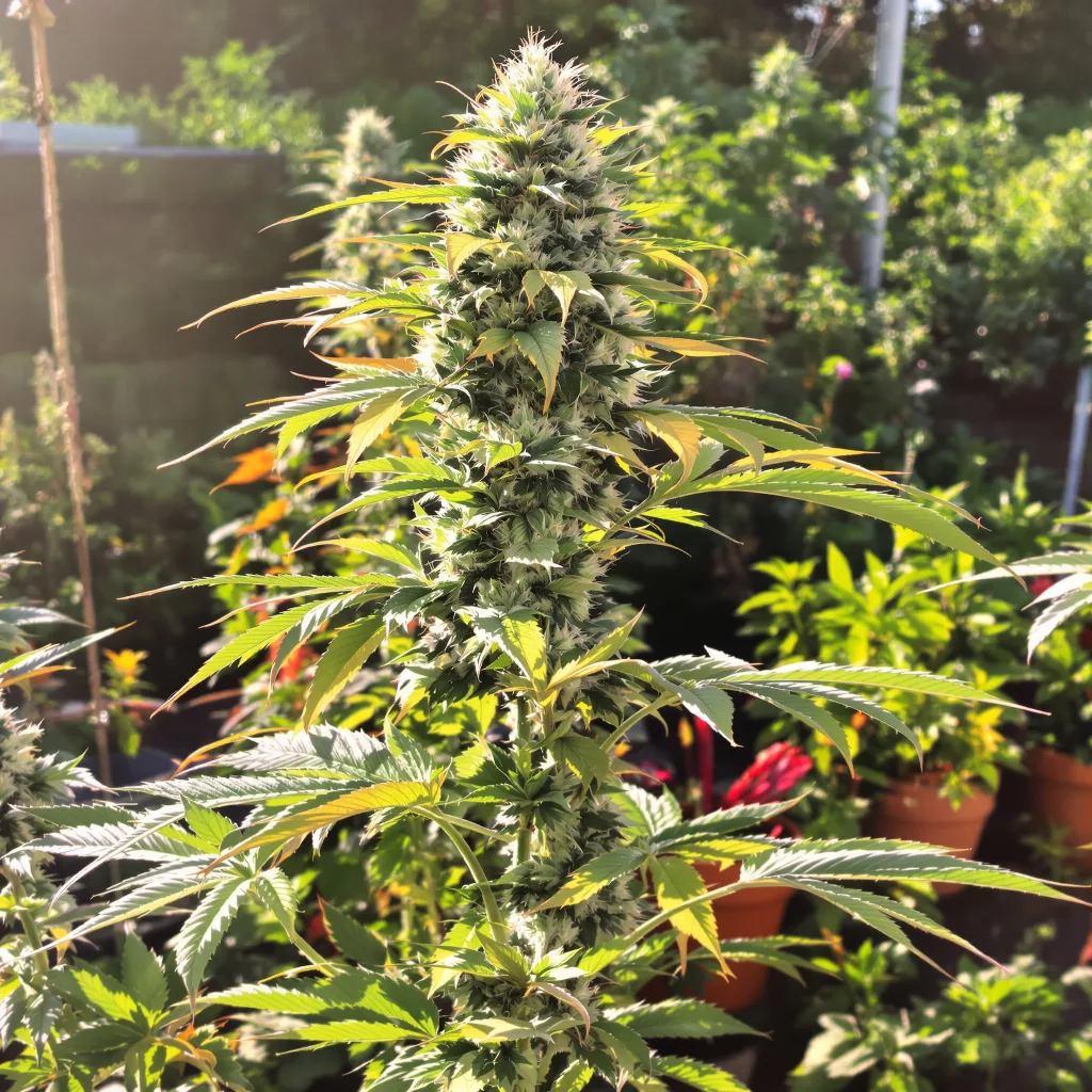 Mandala #1 52% Indica / 48% Sativa — Blüte mit sichtbaren Trichomen
