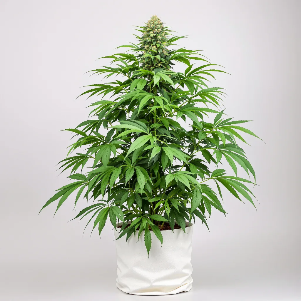 Mandarine Cannabisblüte Nahaufnahme mit dichte violett getönte Kelche