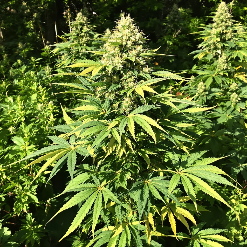Mandarine 76% Indica / 24% Sativa — Blüte mit sichtbaren Trichomen