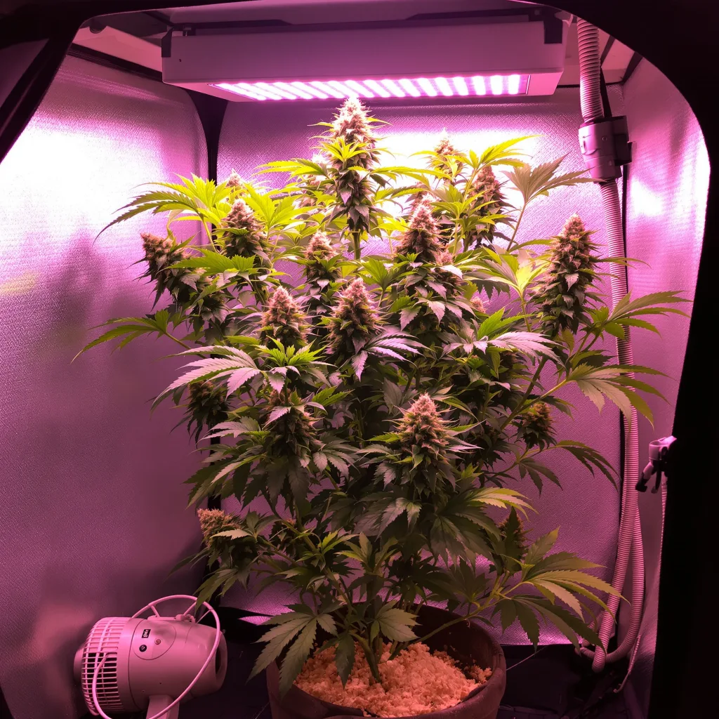 Mango Crack 82% Indica / 18% Sativa — Blüte mit sichtbaren Trichomen