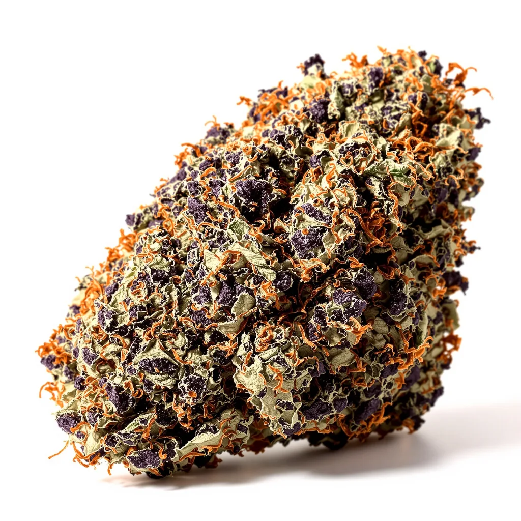 Mango Kush 89% Indica / 11% Sativa — Blüte mit sichtbaren Trichomen