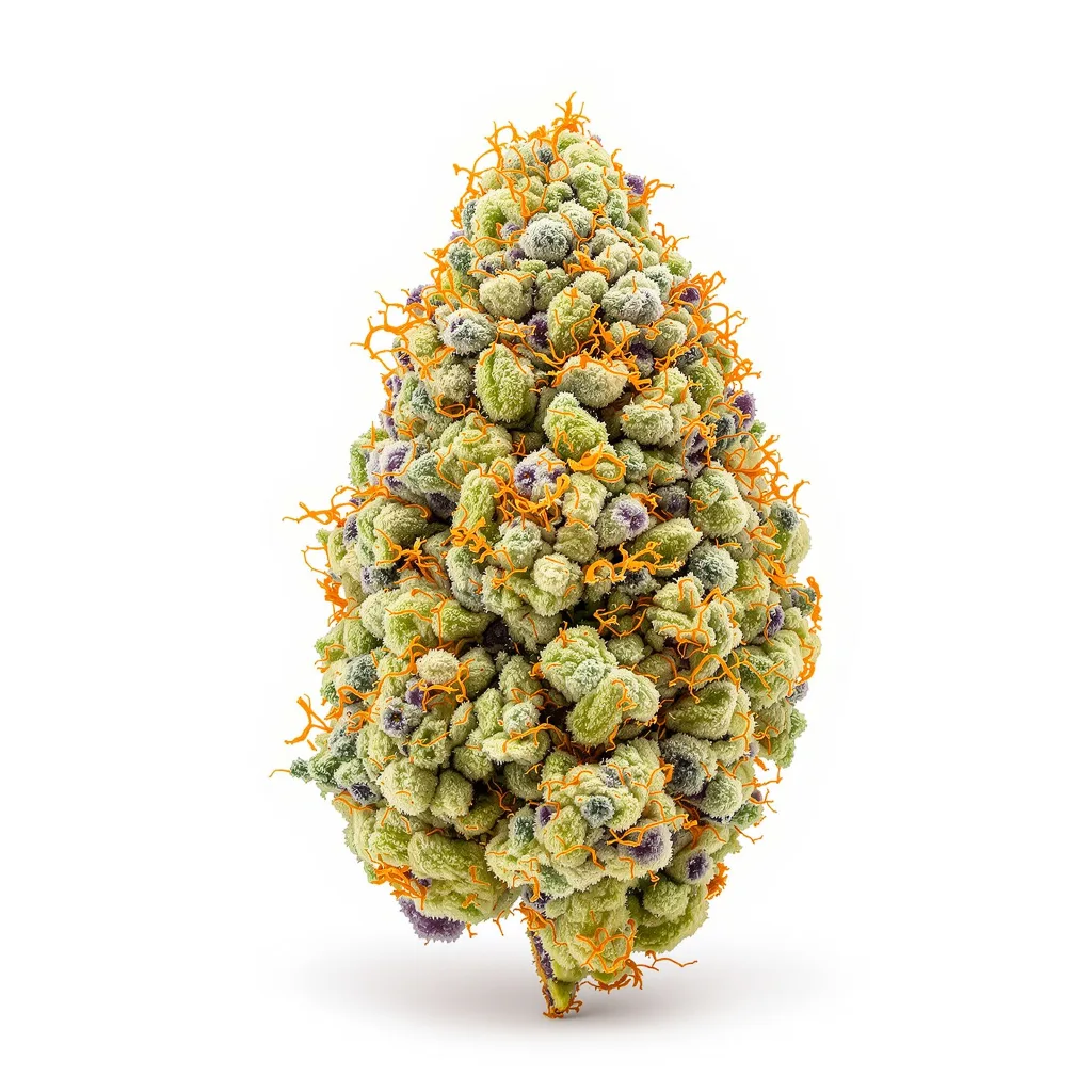Manitoba Poison 57% Indica / 43% Sativa — Blüte mit sichtbaren Trichomen