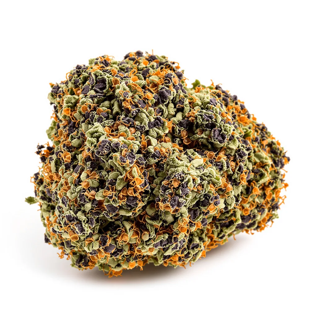 Maple Leaf 70% Indica / 30% Sativa — Blüte mit sichtbaren Trichomen