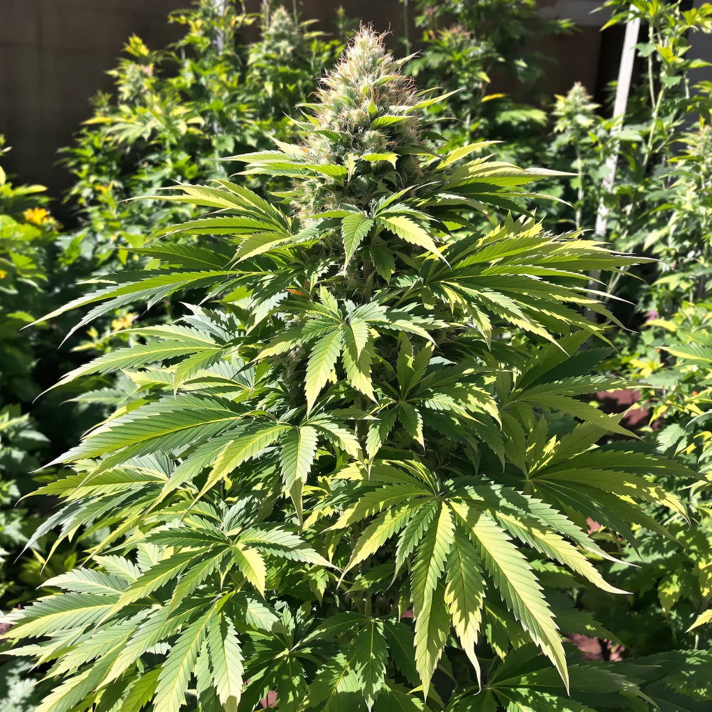 Marionberry Kush 80% Indica / 20% Sativa — Blüte mit sichtbaren Trichomen