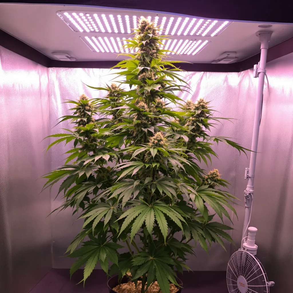 Maui 10% Indica / 90% Sativa — Blüte mit sichtbaren Trichomen