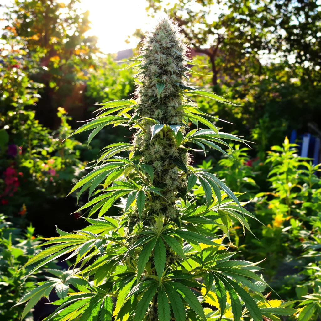 Maui Haole 55% Indica / 45% Sativa — Blüte mit sichtbaren Trichomen