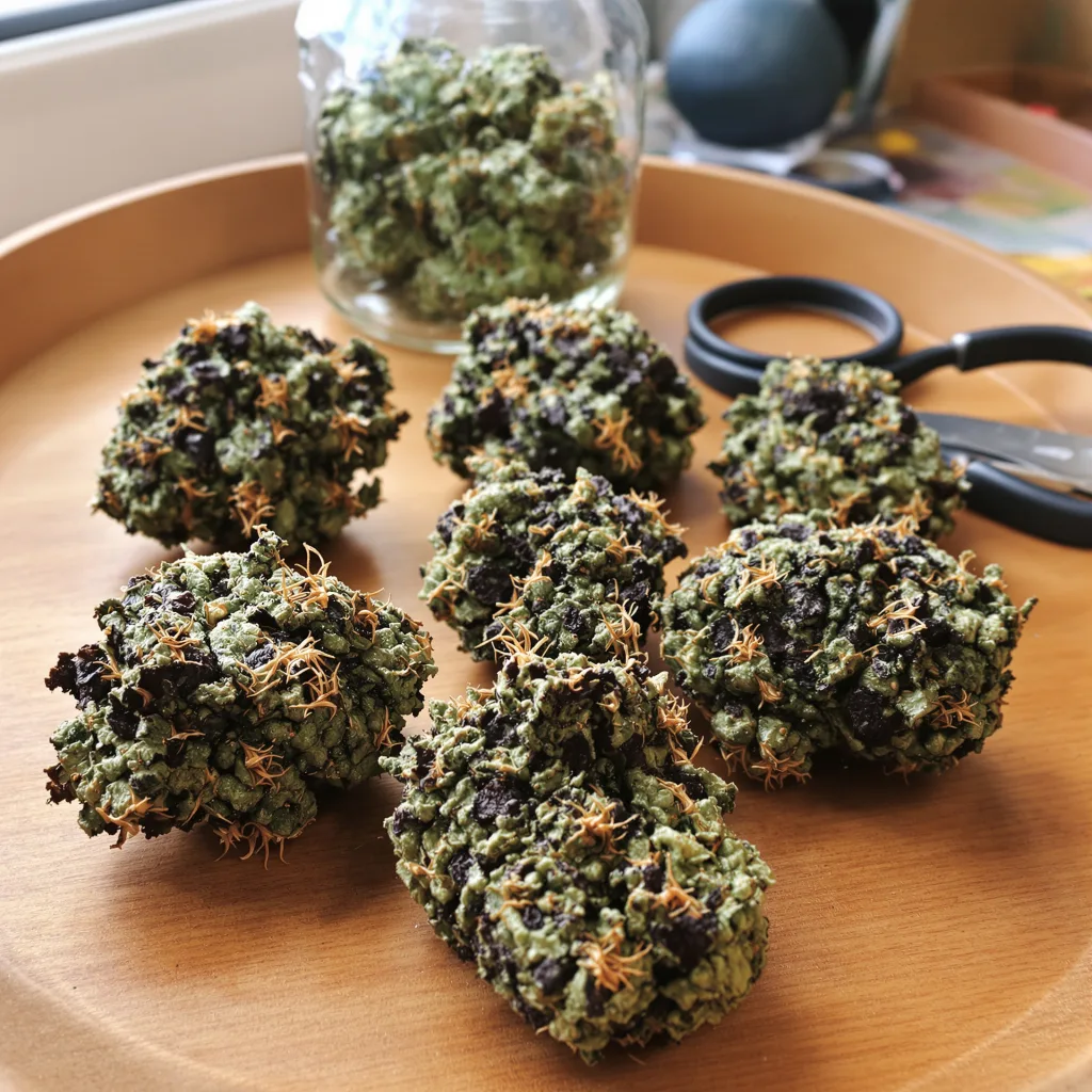 Mazar 73% Indica / 27% Sativa — Blüte mit sichtbaren Trichomen