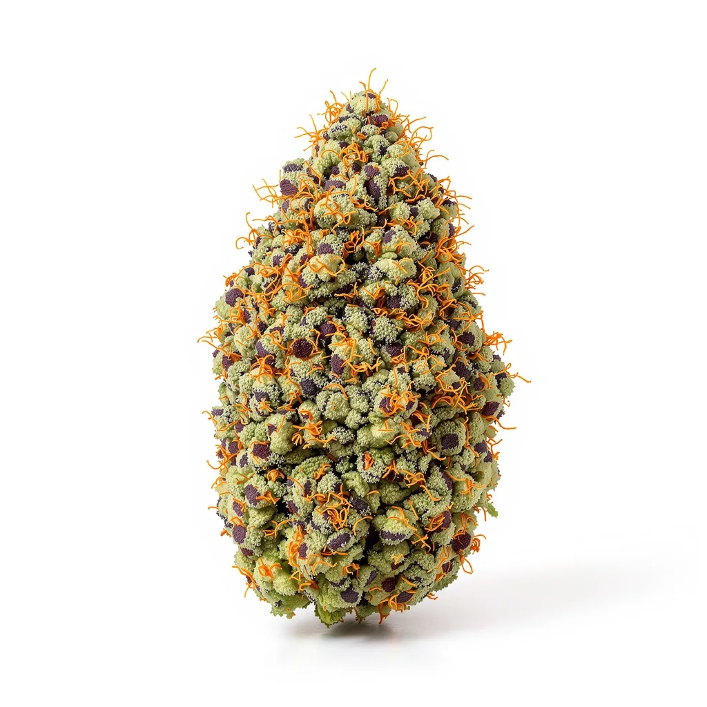 Mazar I Sharif 80% Indica / 20% Sativa — Blüte mit sichtbaren Trichomen