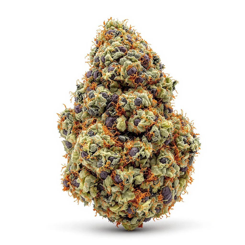 Milky Way 78% Indica / 22% Sativa — Blüte mit sichtbaren Trichomen