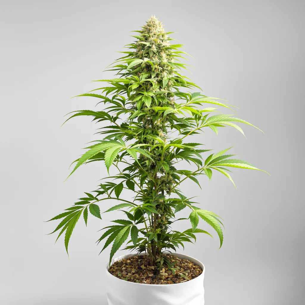 Mob Boss Cannabisblüte Nahaufnahme mit offene Blütenstruktur mit orangen Pistillen