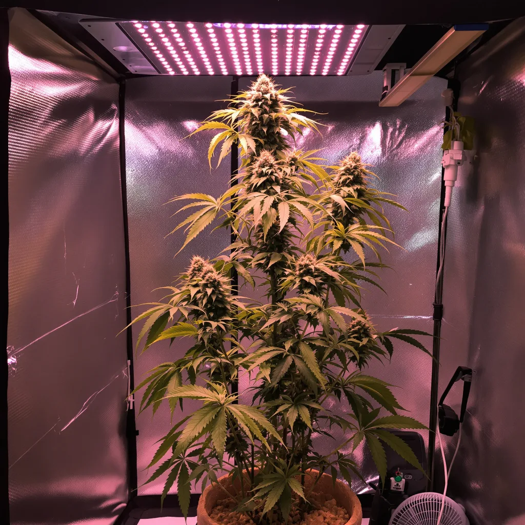 Moby Dick 25% Indica / 75% Sativa — Blüte mit sichtbaren Trichomen
