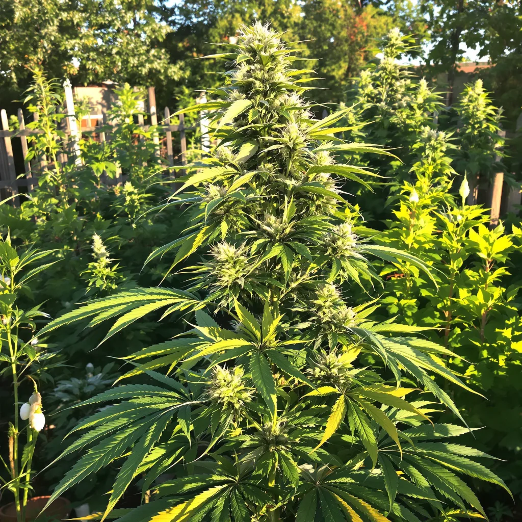 Moby Dick 25% Indica / 75% Sativa — Blüte mit sichtbaren Trichomen