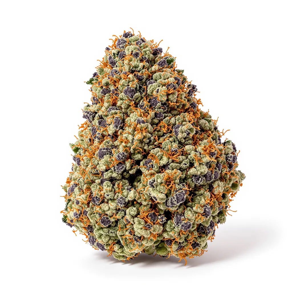 Molokai Frost 82% Indica / 18% Sativa — Blüte mit sichtbaren Trichomen