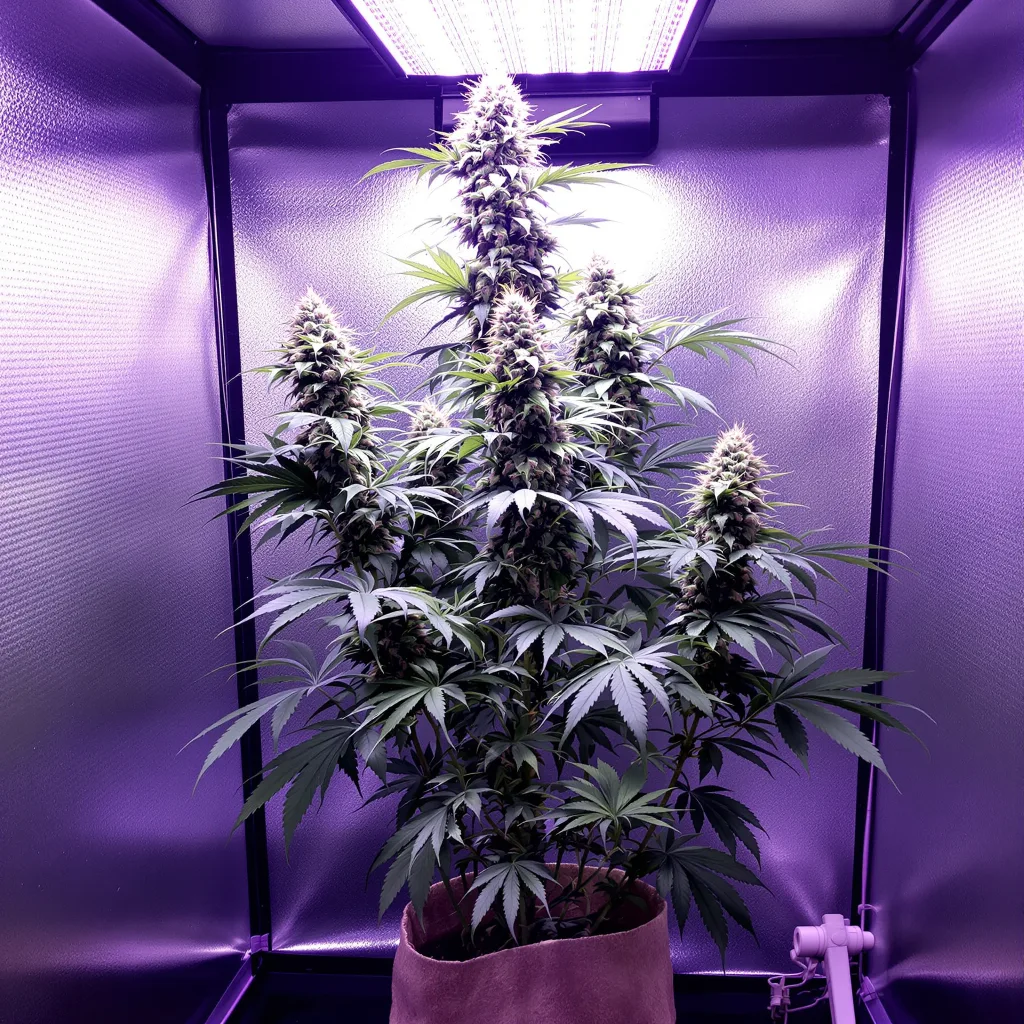 Moonshine Haze 14% Indica / 86% Sativa — Blüte mit sichtbaren Trichomen