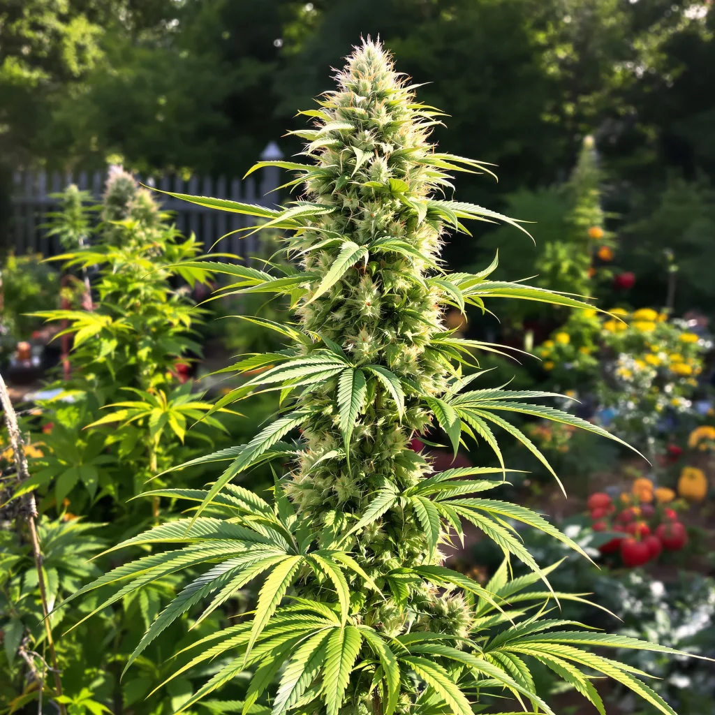 Moonshine Haze 14% Indica / 86% Sativa — Blüte mit sichtbaren Trichomen