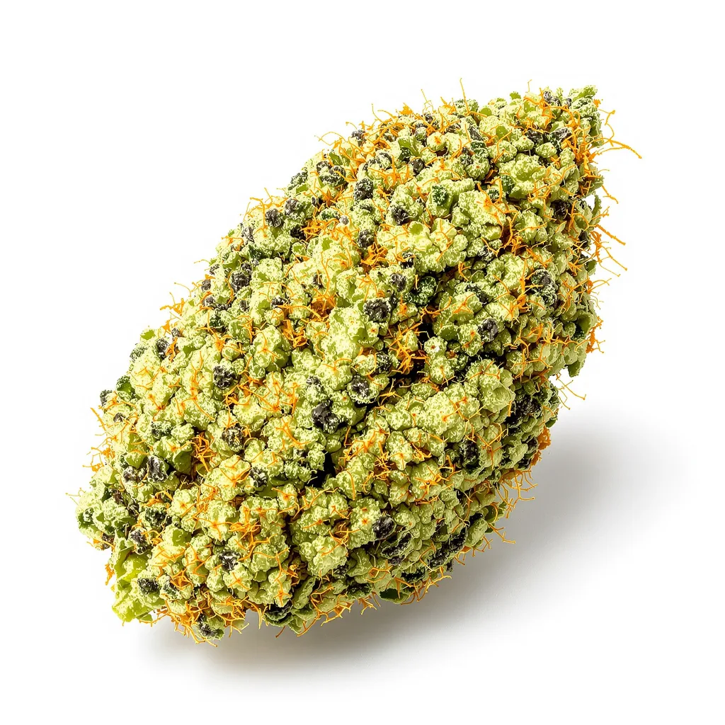 Moonshine Haze 14% Indica / 86% Sativa — Blüte mit sichtbaren Trichomen