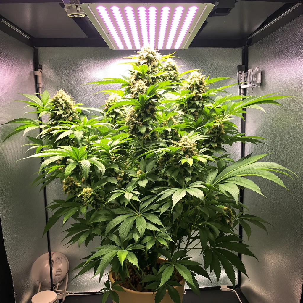 Mother of Berries 82% Indica / 18% Sativa — Blüte mit sichtbaren Trichomen