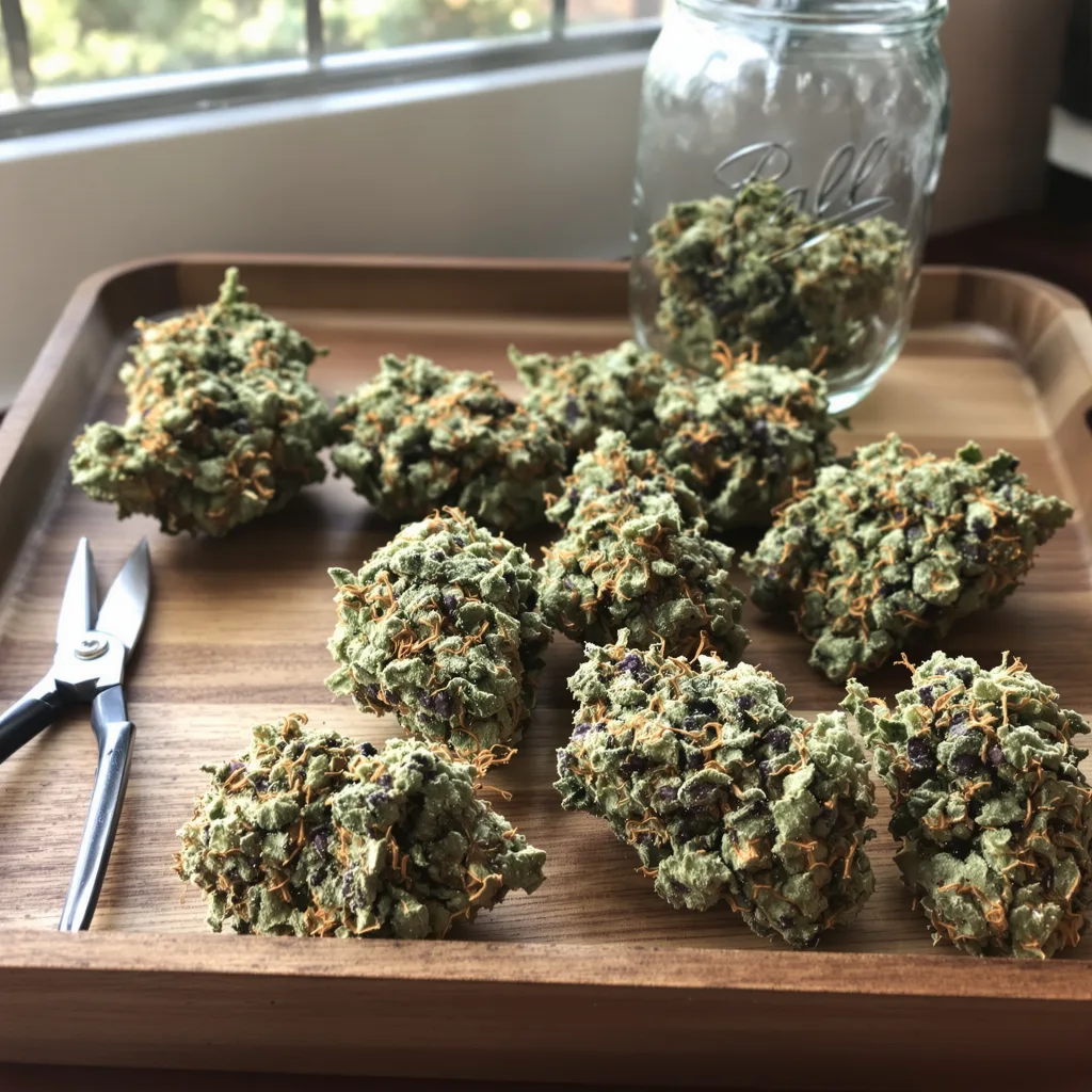 Motorbreath #15 62% Indica / 38% Sativa — Blüte mit sichtbaren Trichomen