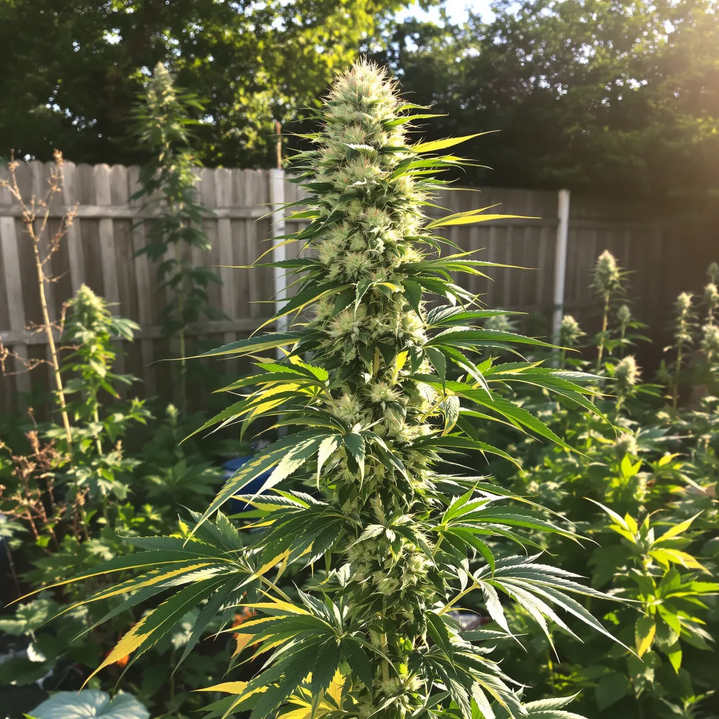 Neptune Kush 10% Indica / 90% Sativa — Blüte mit sichtbaren Trichomen