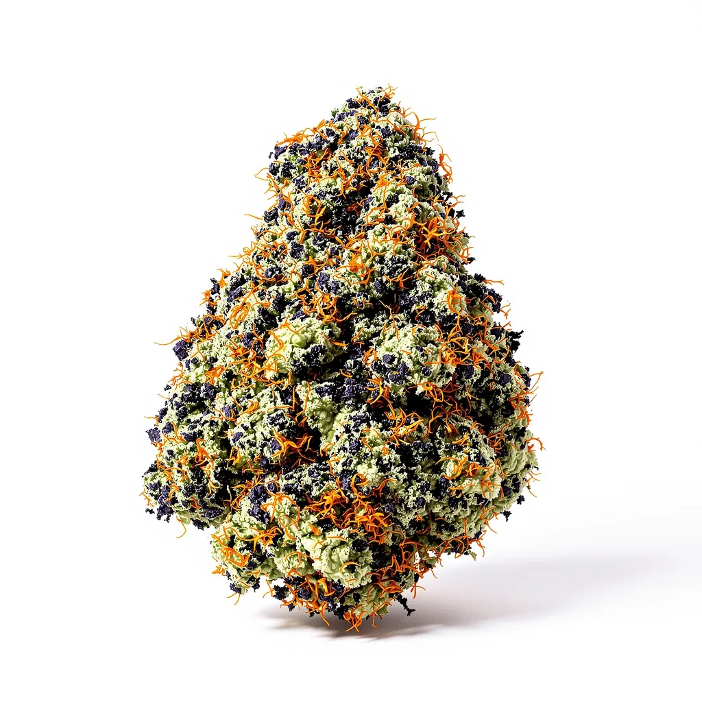 Neptune OG 76% Indica / 24% Sativa — Blüte mit sichtbaren Trichomen