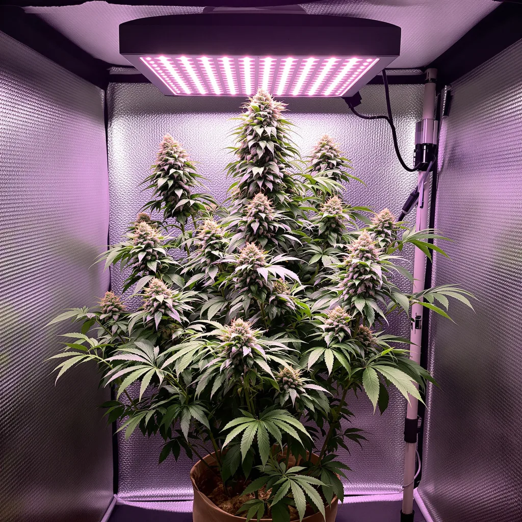 Northern Cream 64% Indica / 36% Sativa — Blüte mit sichtbaren Trichomen
