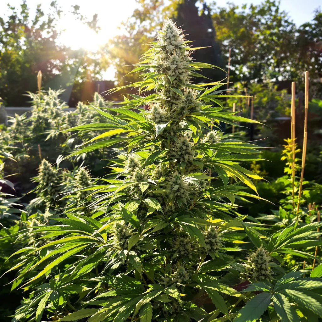 Northern Cream 64% Indica / 36% Sativa — Blüte mit sichtbaren Trichomen