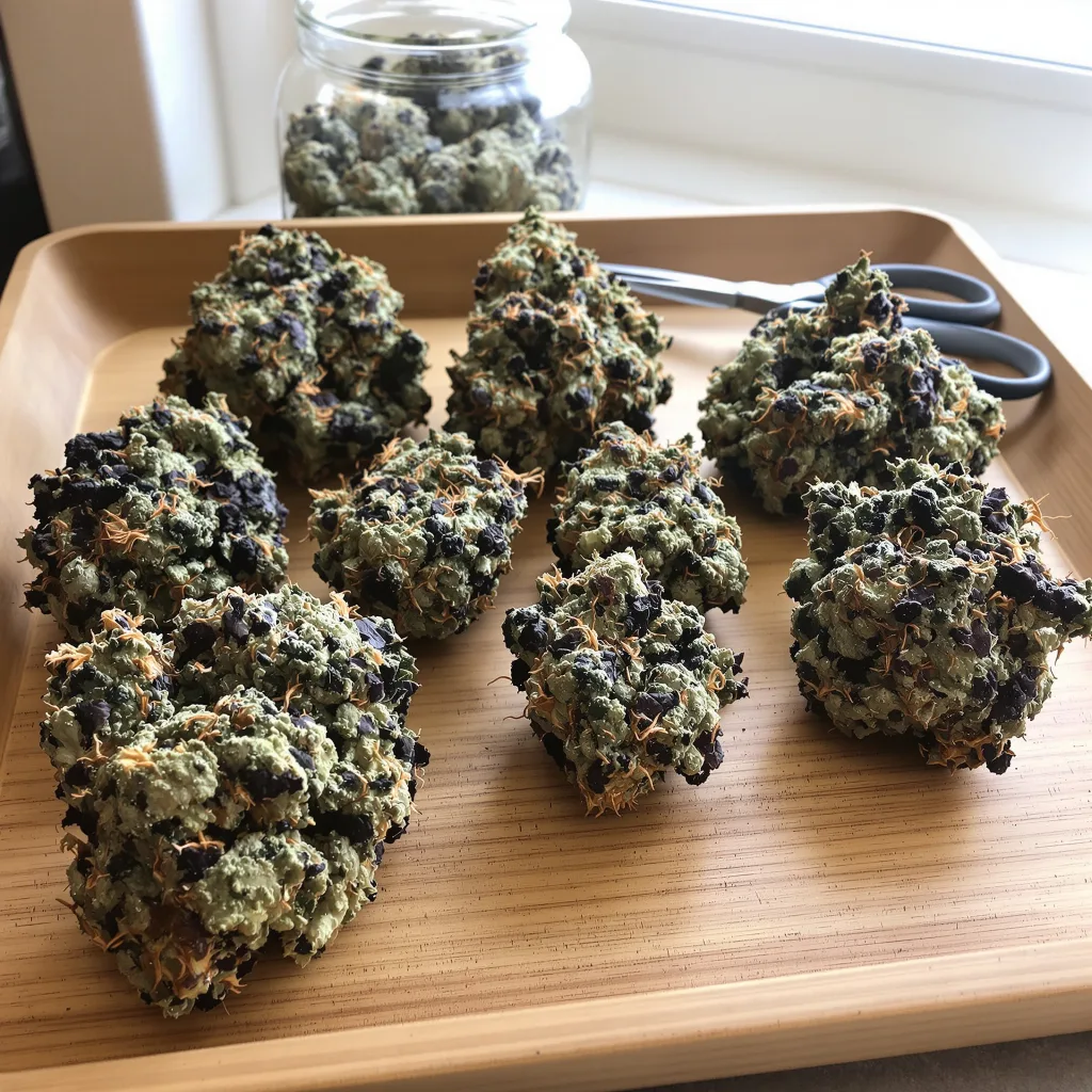Northern Lights 81% Indica / 19% Sativa — Blüte mit sichtbaren Trichomen