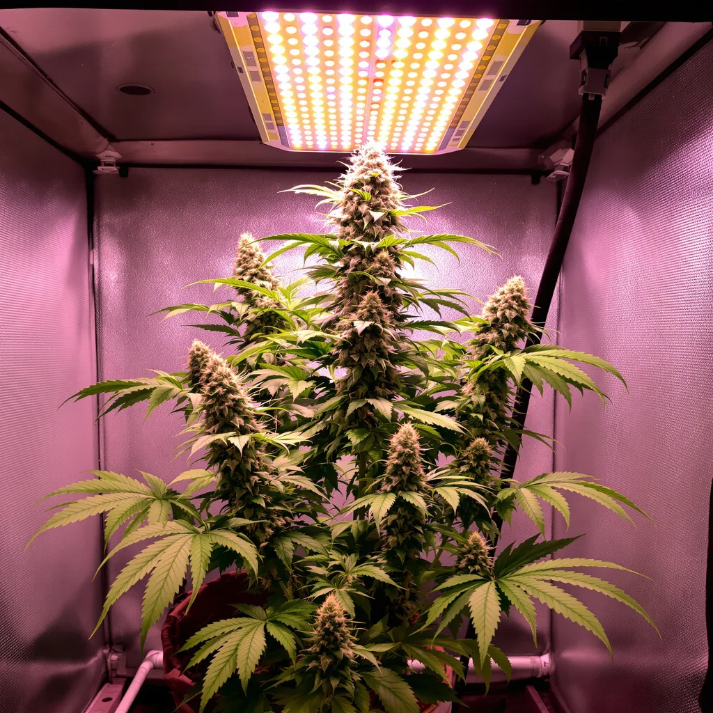 Northern Lights 81% Indica / 19% Sativa — Blüte mit sichtbaren Trichomen
