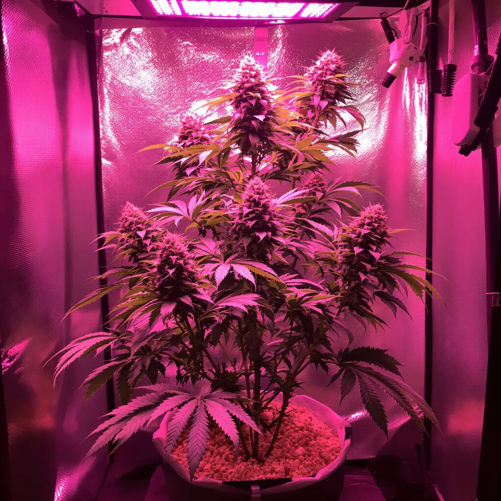 Northern Sunrise 89% Indica / 11% Sativa — Blüte mit sichtbaren Trichomen
