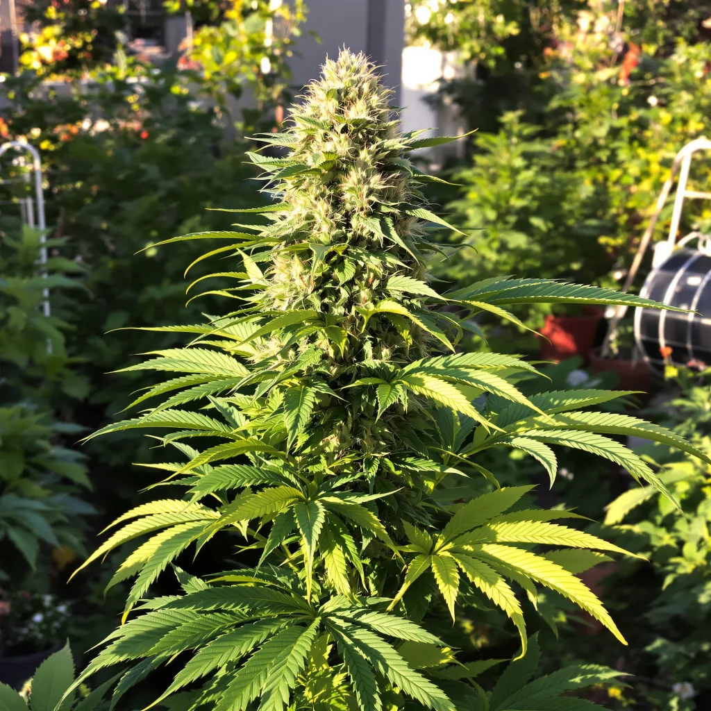 Northern Sunrise 89% Indica / 11% Sativa — Blüte mit sichtbaren Trichomen