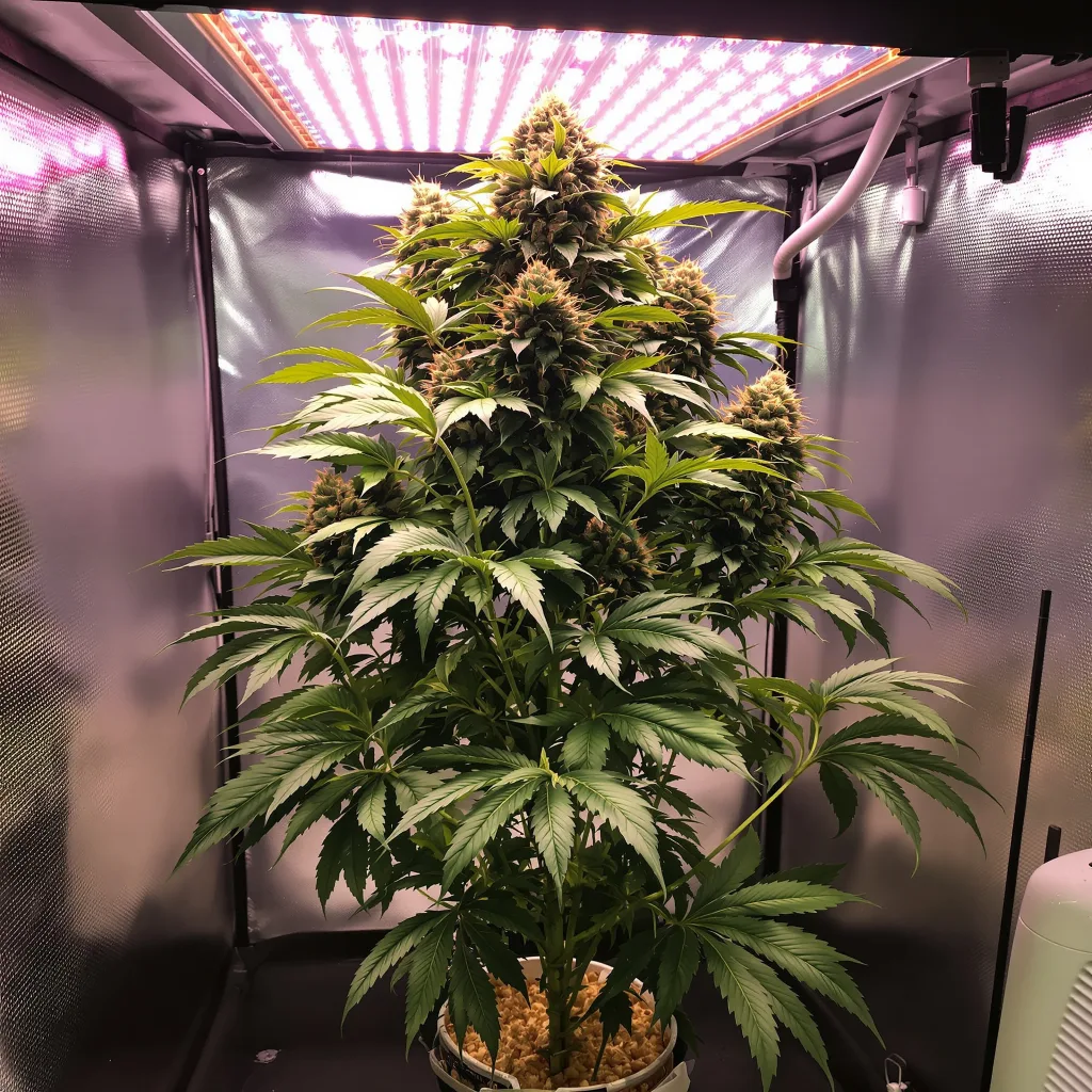 Northern Wreck 75% Indica / 25% Sativa — Blüte mit sichtbaren Trichomen