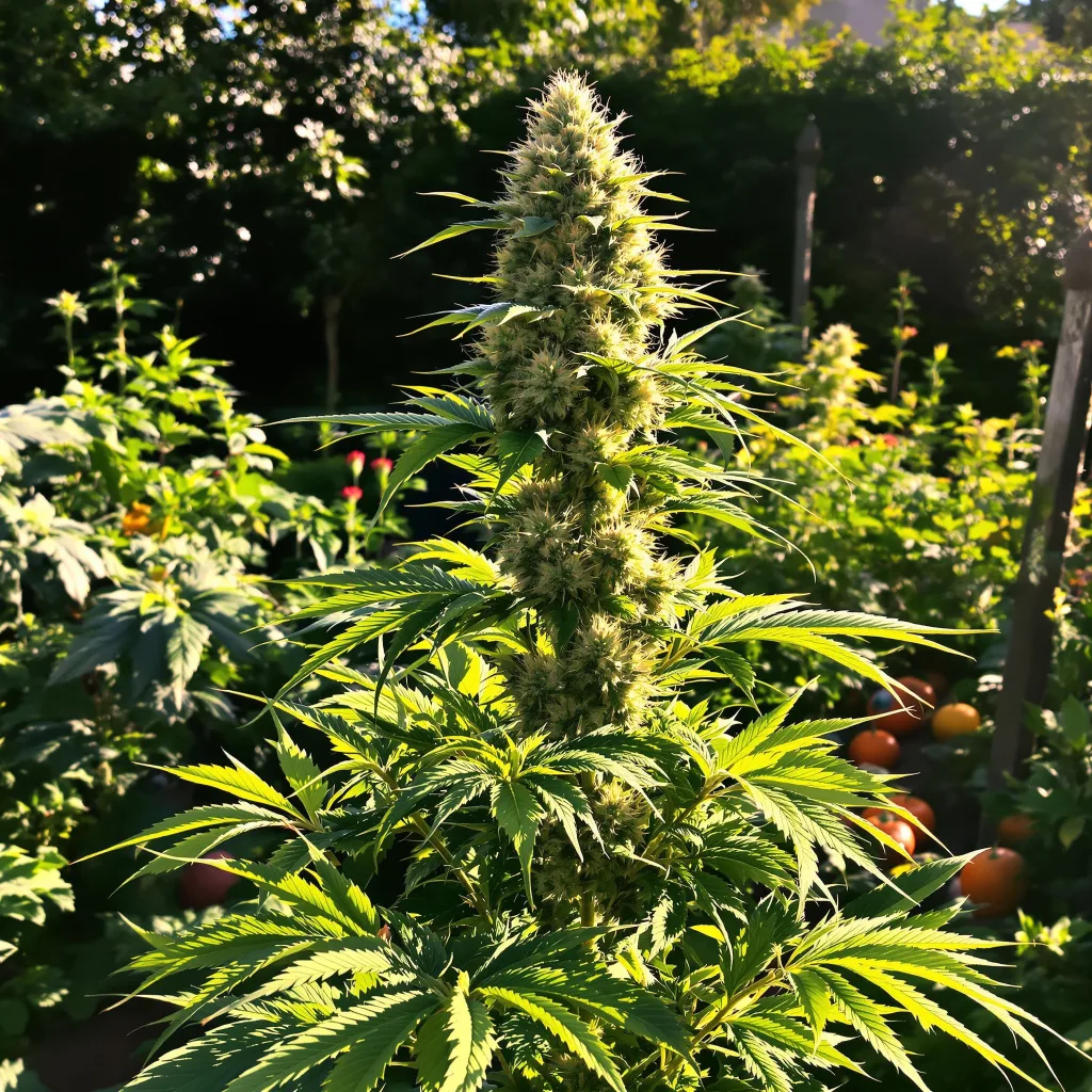 NYC Diesel 40% Indica / 60% Sativa — Blüte mit sichtbaren Trichomen