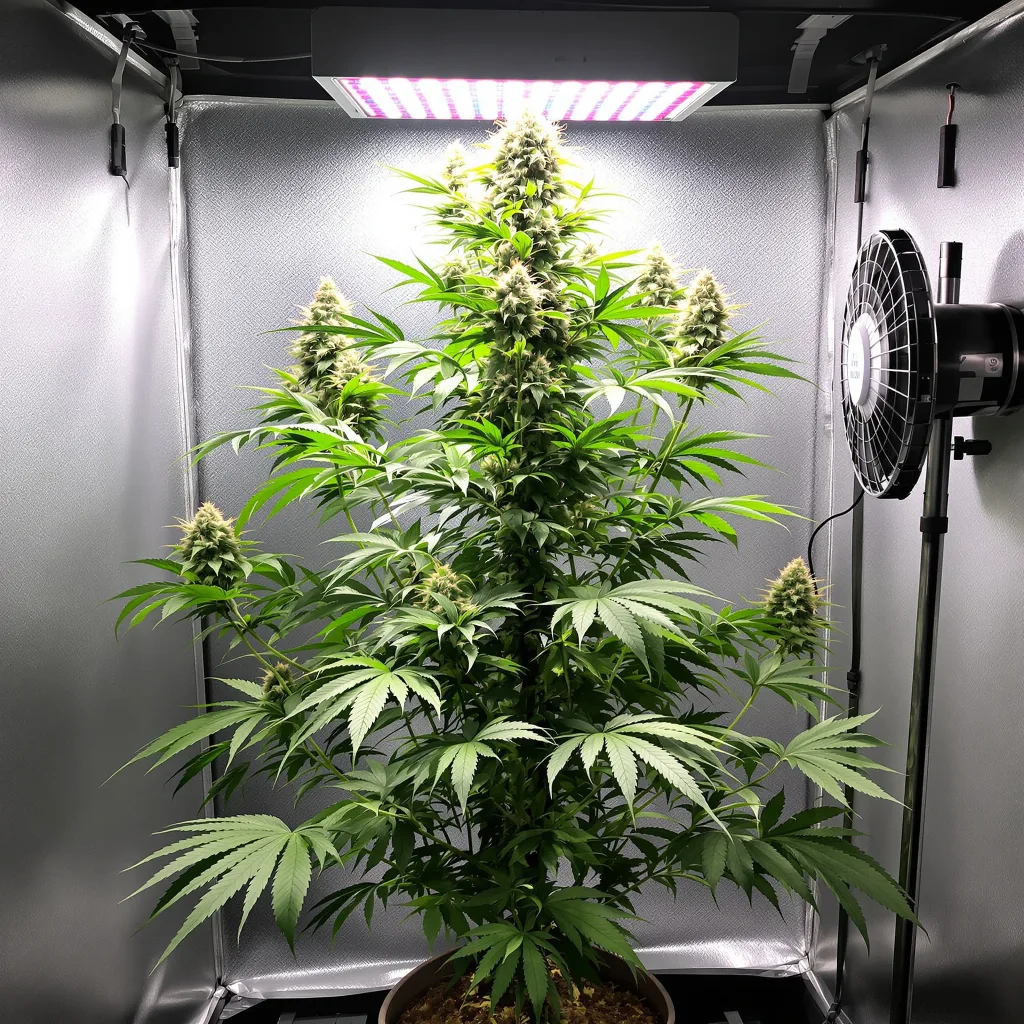NYC Sour Diesel 11% Indica / 89% Sativa — Blüte mit sichtbaren Trichomen
