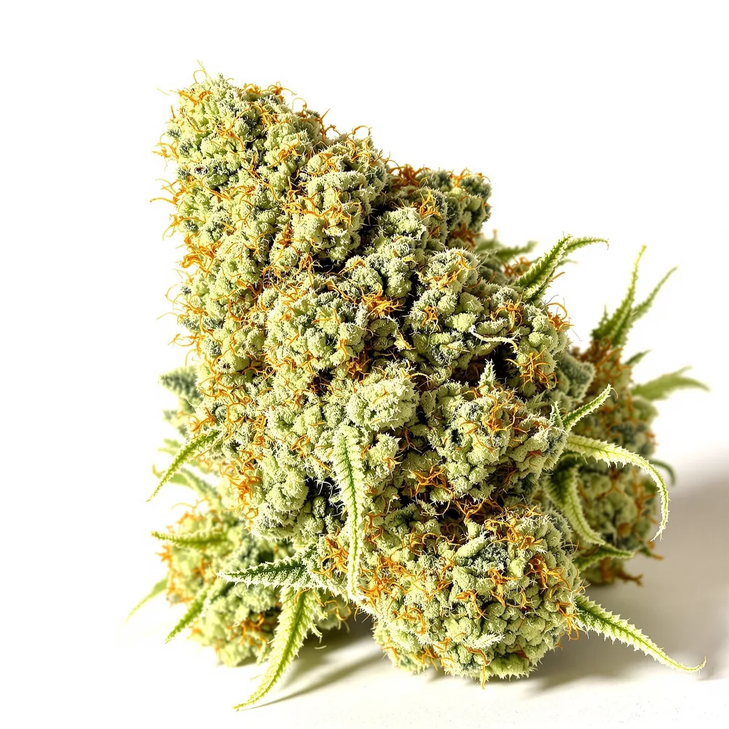 NYC Sour Diesel 11% Indica / 89% Sativa — Blüte mit sichtbaren Trichomen