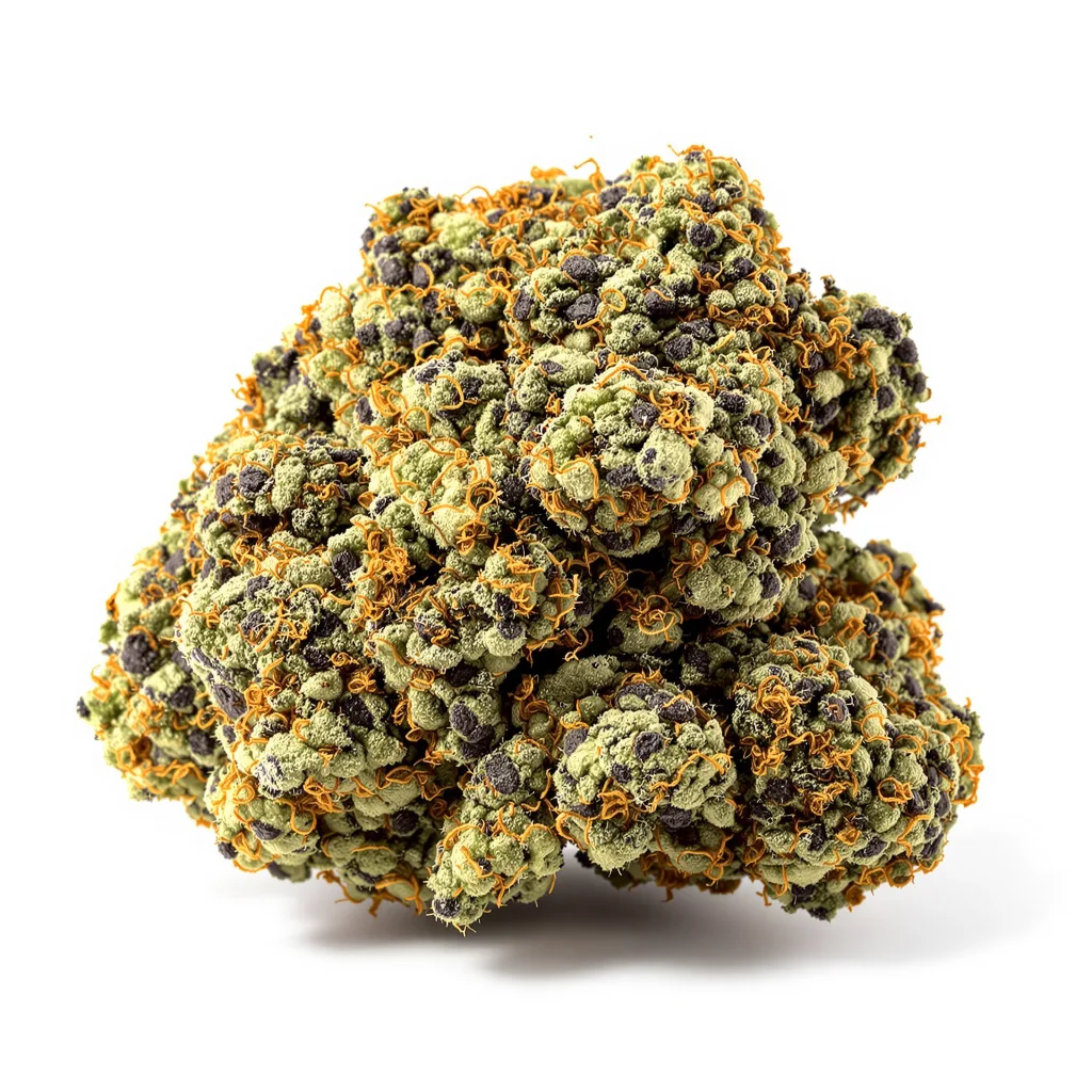 OG Los Angeles Kush 69% Indica / 31% Sativa — Blüte mit sichtbaren Trichomen