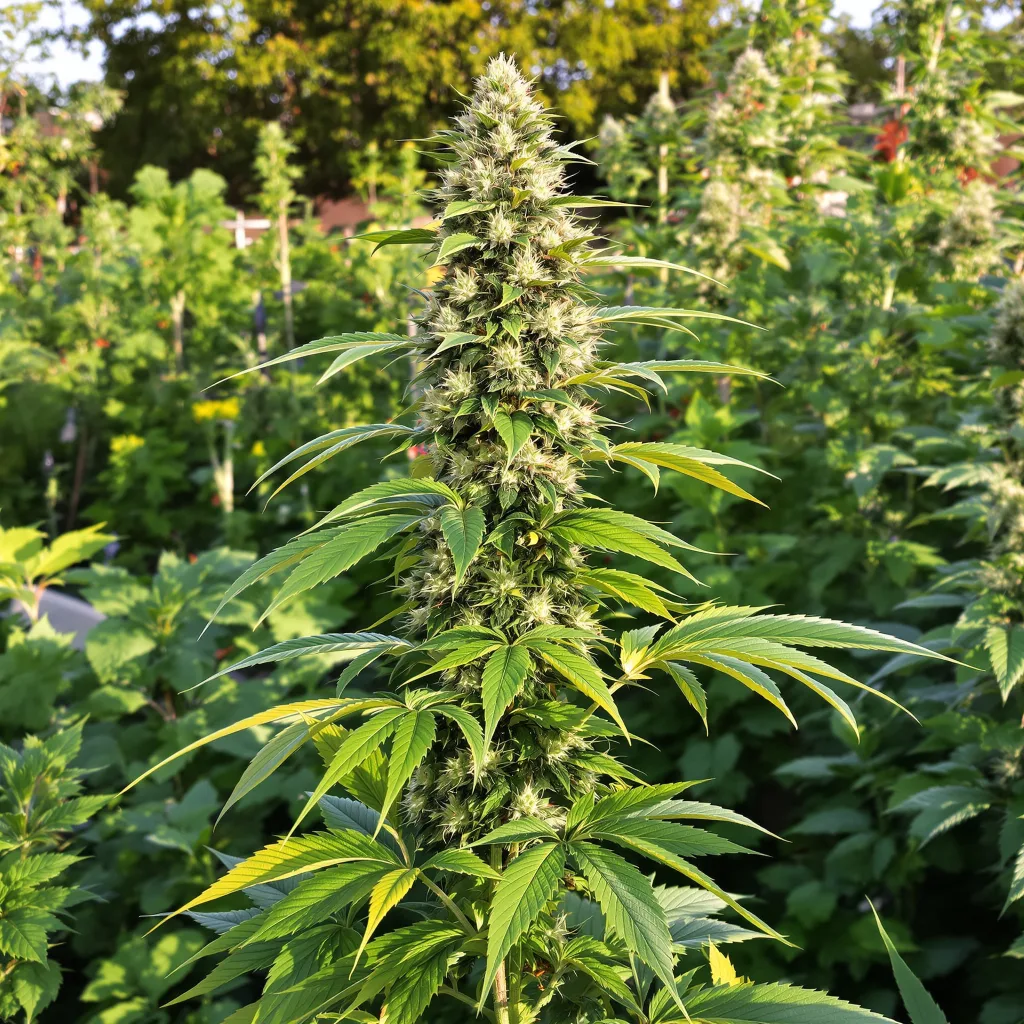 Ogre 61% Indica / 39% Sativa — Blüte mit sichtbaren Trichomen