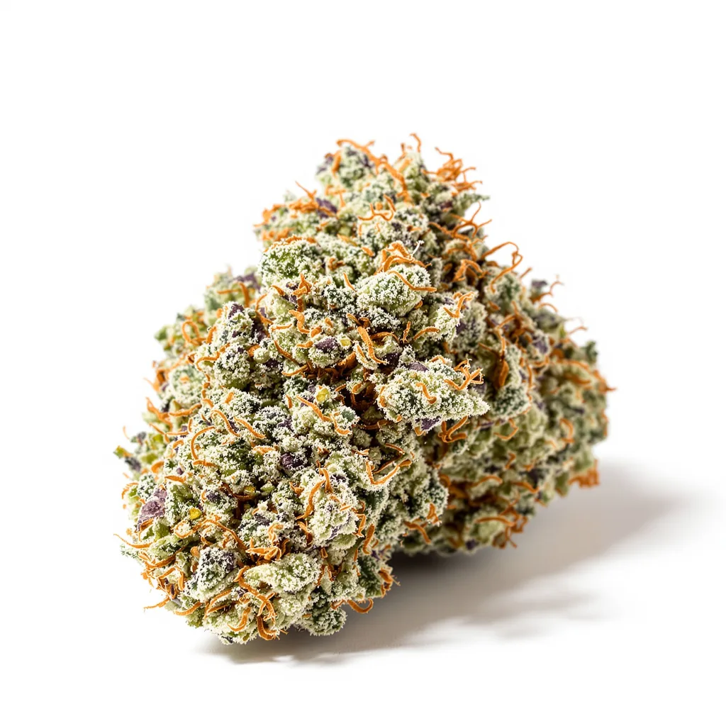 Ogre 61% Indica / 39% Sativa — Blüte mit sichtbaren Trichomen