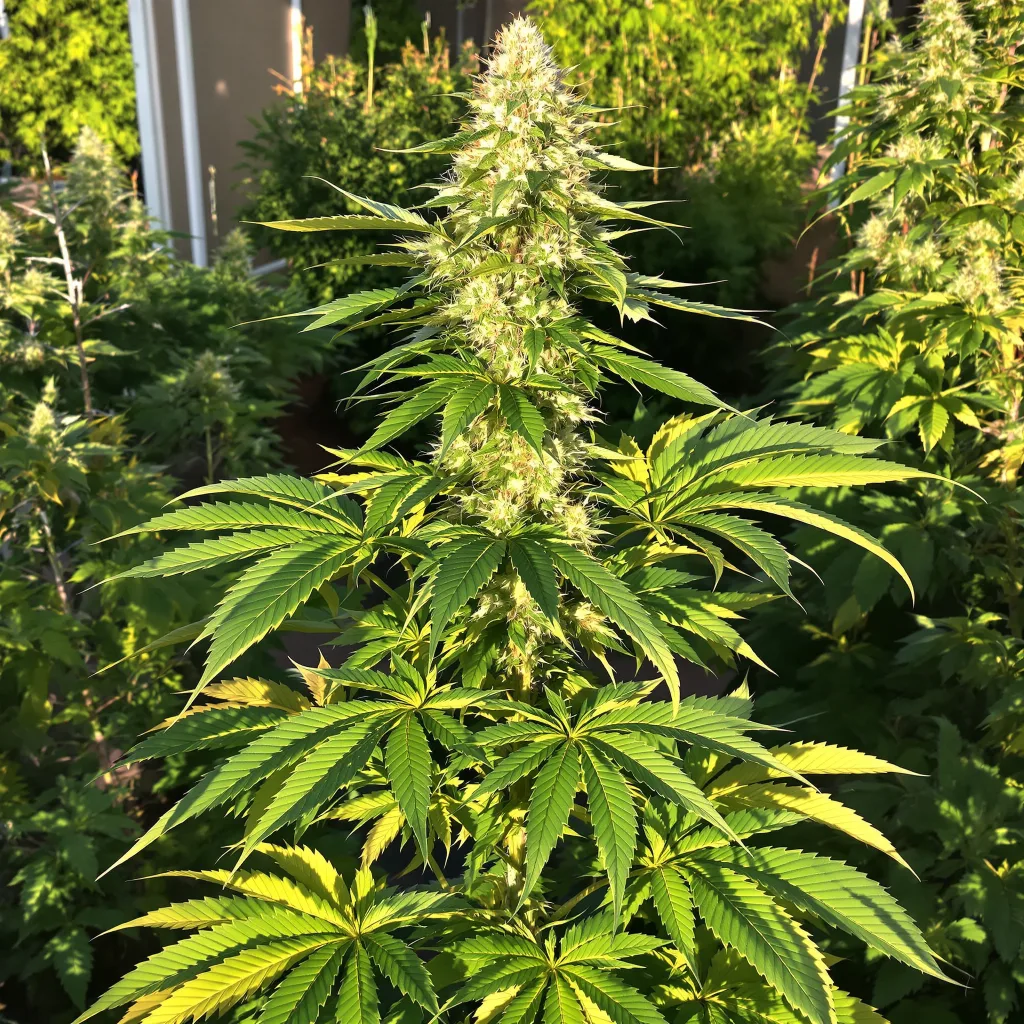 Old School OG 76% Indica / 24% Sativa — Blüte mit sichtbaren Trichomen