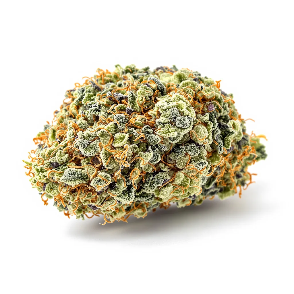 Orange Cookies 60% Indica / 40% Sativa — Blüte mit sichtbaren Trichomen