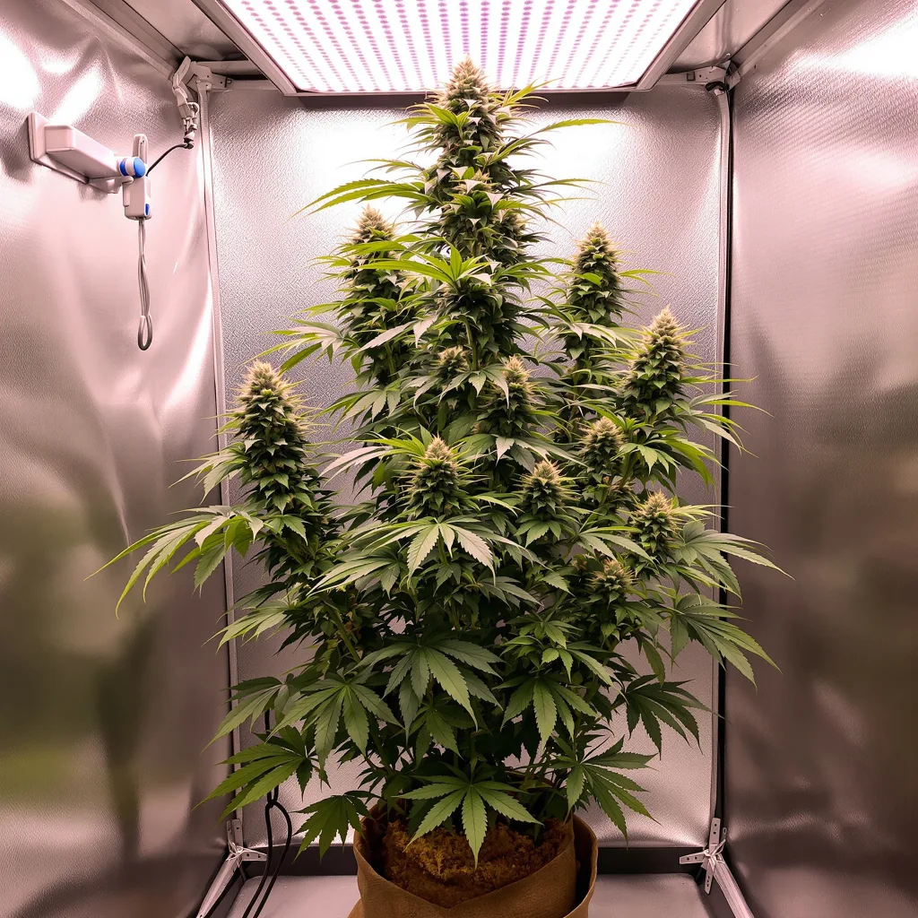 Orange Crush 20% Indica / 80% Sativa — Blüte mit sichtbaren Trichomen