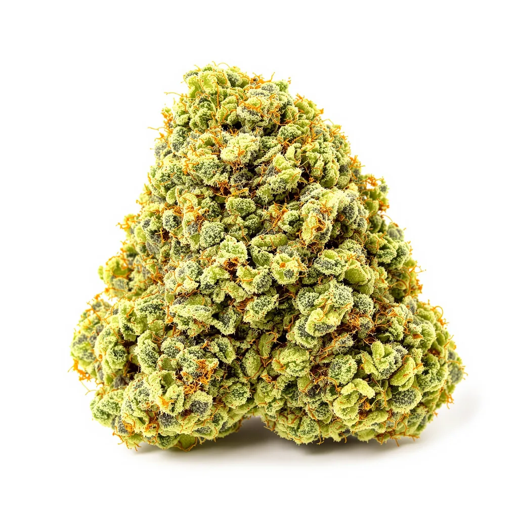 Orange Skunk 16% Indica / 84% Sativa — Blüte mit sichtbaren Trichomen