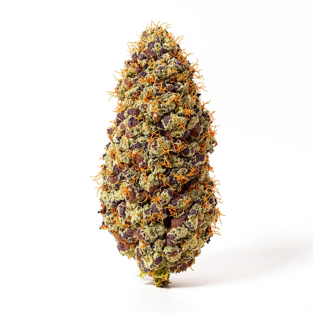 P-51 86% Indica / 14% Sativa — Blüte mit sichtbaren Trichomen