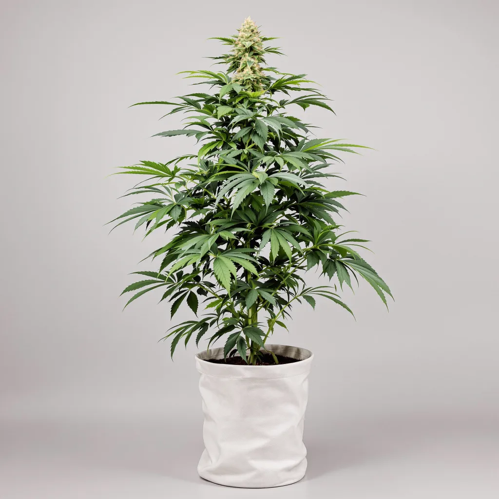 Pacific Blue Cannabisblüte Nahaufnahme mit dichte violett getönte Kelche