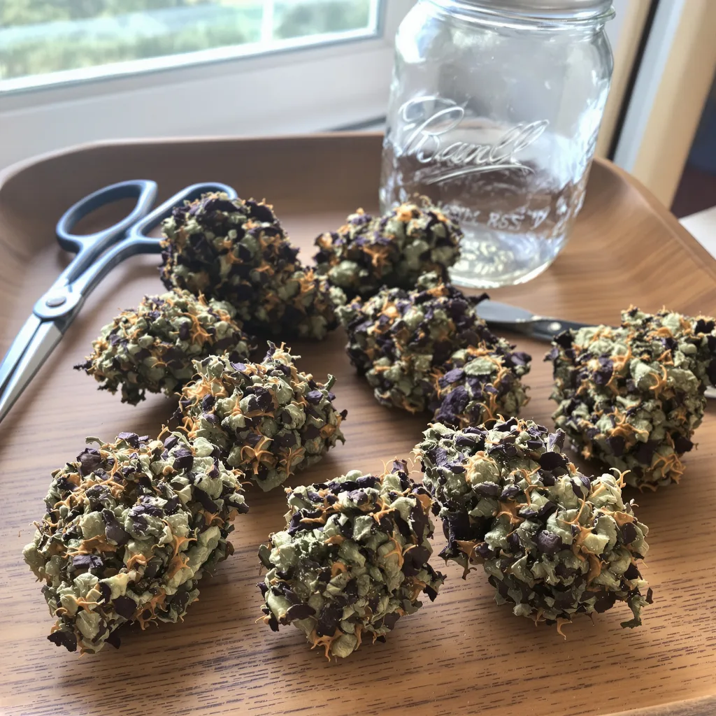 Pamelina 79% Indica / 21% Sativa — Blüte mit sichtbaren Trichomen