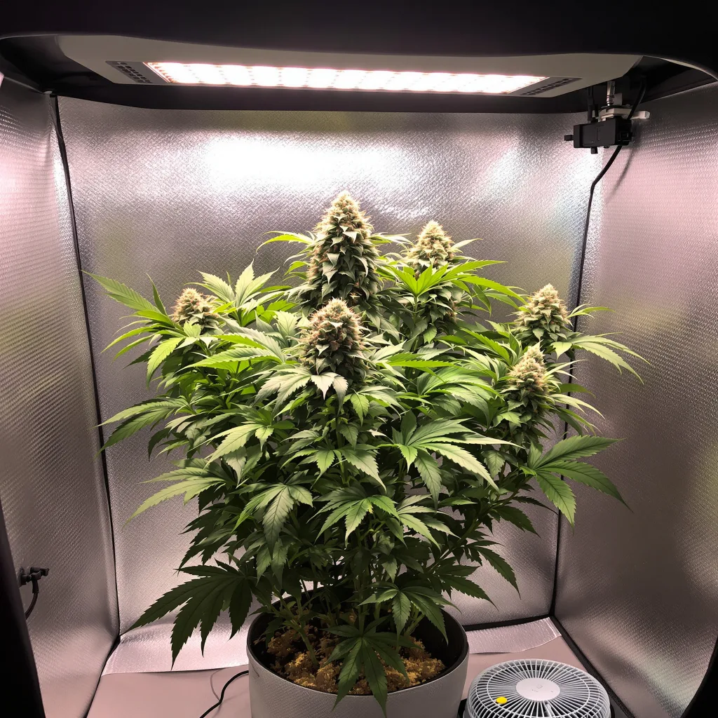 Pamelina 79% Indica / 21% Sativa — Blüte mit sichtbaren Trichomen