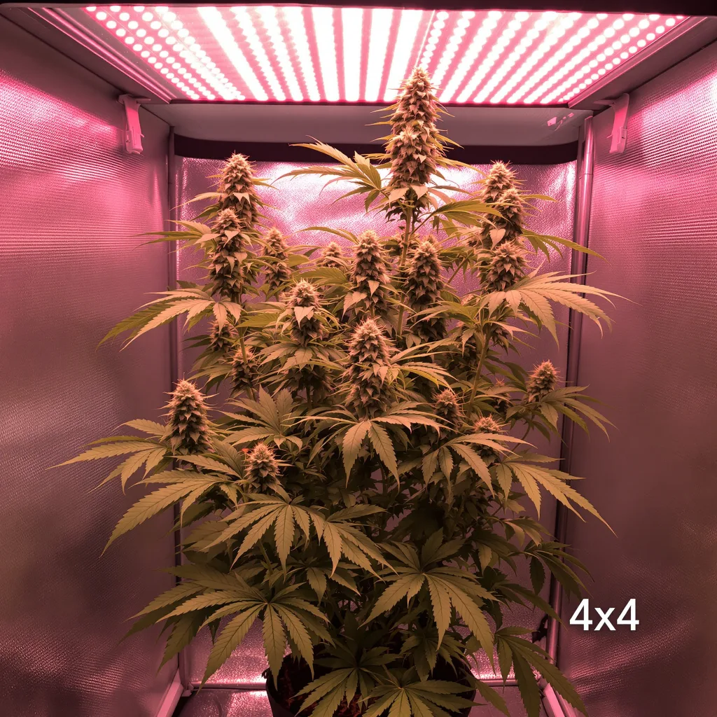 Panama Red 23% Indica / 77% Sativa — Blüte mit sichtbaren Trichomen