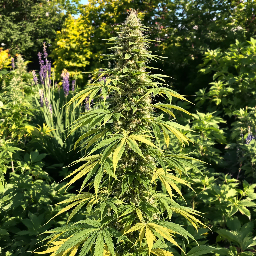 Panama Red 23% Indica / 77% Sativa — Blüte mit sichtbaren Trichomen